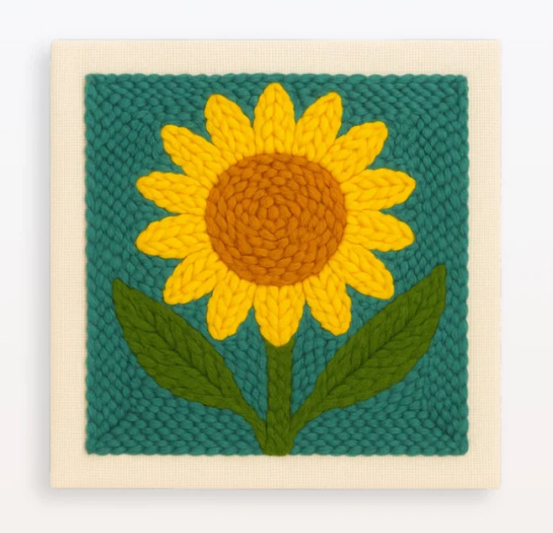 ThreadArt– Handgefertigt&farbenfroh– Tier-Stickset Sonnenblume A | Pädagogisches Holzspielzeug von Mein Kleines Baby