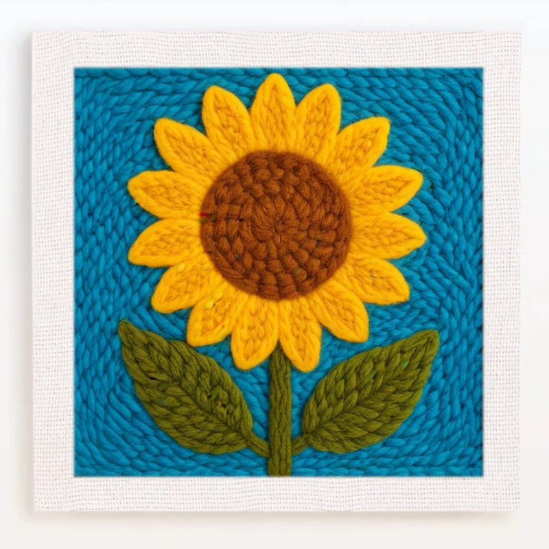 ThreadArt– Handgefertigt&farbenfroh– Tier-Stickset Sonnenblume B | Pädagogisches Holzspielzeug von Mein Kleines Baby