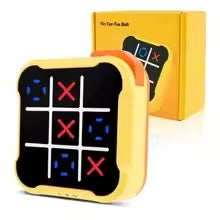 Tic Tac Toe Game™ - Stärkung des Gedächtnisses und der Problemlösungskompetenz - Elektronisch Boter-Kaas&Eieren Gelb | Pädagogisches Holzspielzeug von Mein Kleines Baby