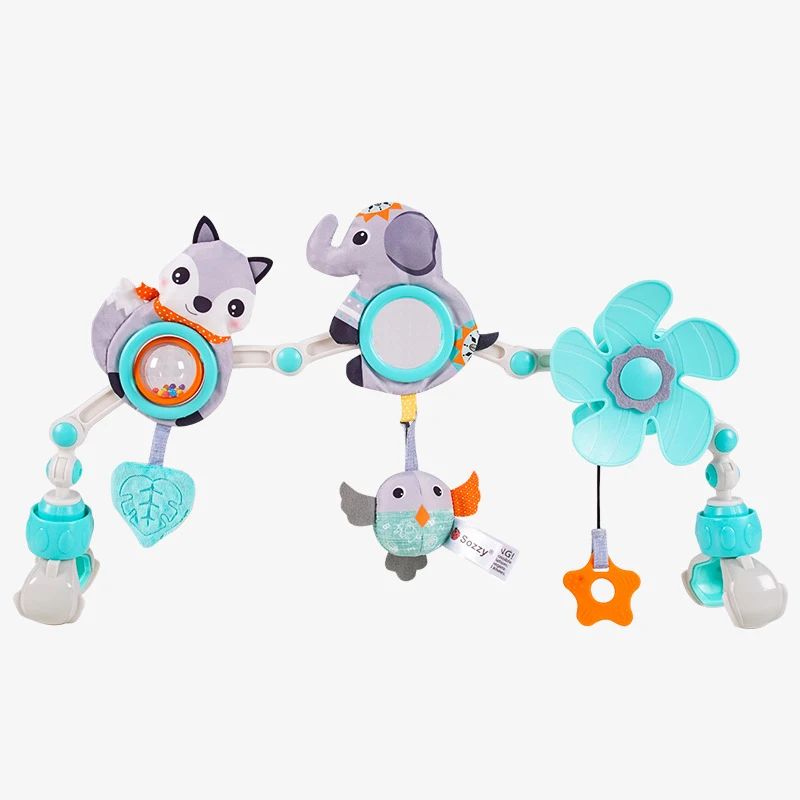 Tiny Tunes– Musikalisch&beweglich– Kinderwagen-Spannvorrichtung für Kinderwagen Elefanten | Pädagogisches Holzspielzeug von Mein Kleines Baby