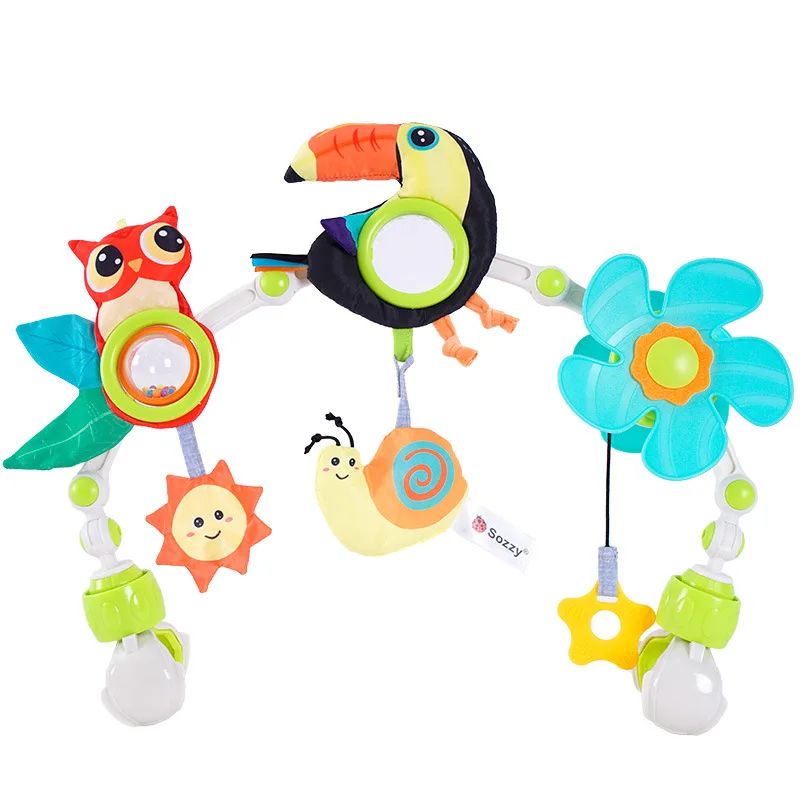 Tiny Tunes– Musikalisch&beweglich– Kinderwagen-Spannvorrichtung für Kinderwagen Tukan | Pädagogisches Holzspielzeug von Mein Kleines Baby