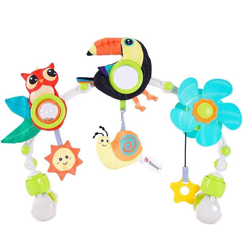 Tiny Tunes– Musikalisch&beweglich– Kinderwagen-Spannvorrichtung für Kinderwagen Tukan | Pädagogisches Holzspielzeug von Mein Kleines Baby