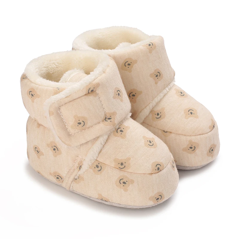 TinyBoots – Gemütlich & bequem – Plüsch-Babyschuhe für den Winter Süßer Bär / 2 (7–12 Monate) | Pädagogisches Holzspielzeug von Mein Kleines Baby