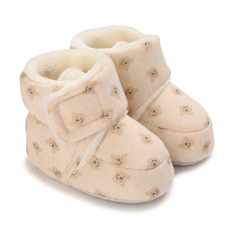 TinyBoots – Gemütlich & bequem – Plüsch-Babyschuhe für den Winter Süßer Bär / 2 (7–12 Monate) | Pädagogisches Holzspielzeug von Mein Kleines Baby