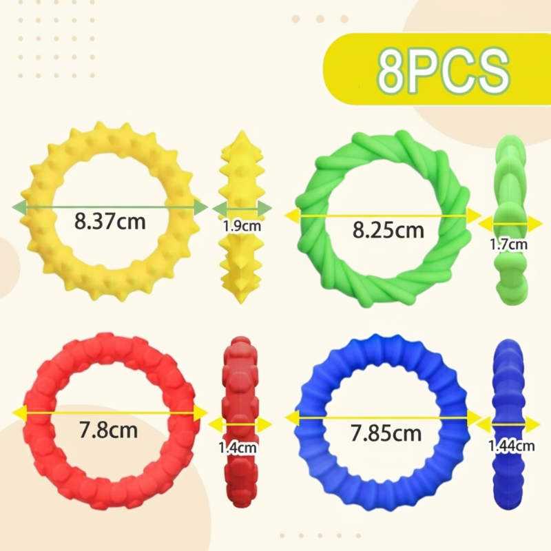 TinyCalm– Verspielt&Entspannend– Stress Relief Stein 8 Stück Kreis | Pädagogisches Holzspielzeug von Mein Kleines Baby