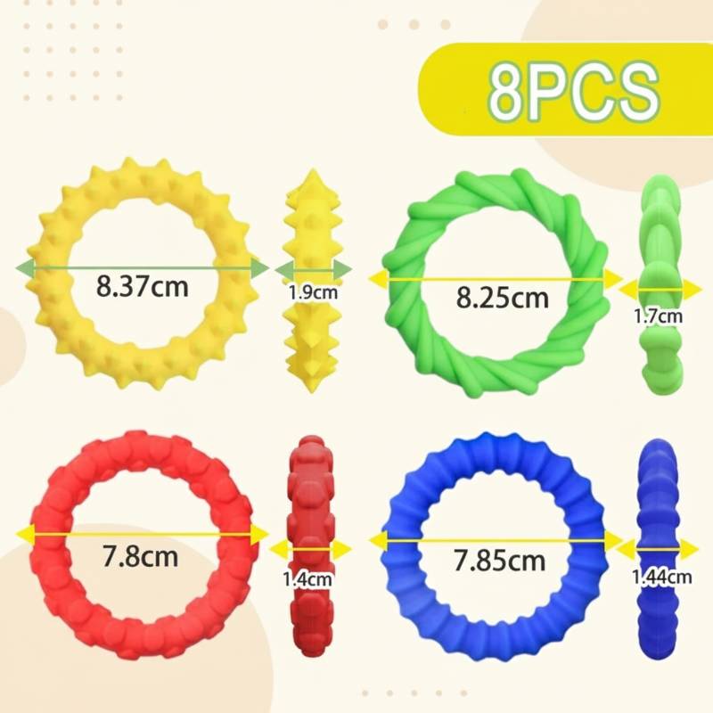 TinyCalm– Verspielt&Entspannend– Stress Relief Stein 8 Stück Kreis | Pädagogisches Holzspielzeug von Mein Kleines Baby