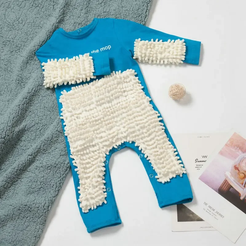 TinyCleaner – Weich & praktisch – Baby-Strampler zum Krabbeln und Spielen Blau / 73 (6–9 Monate) | Pädagogisches Holzspielzeug von Mein Kleines Baby