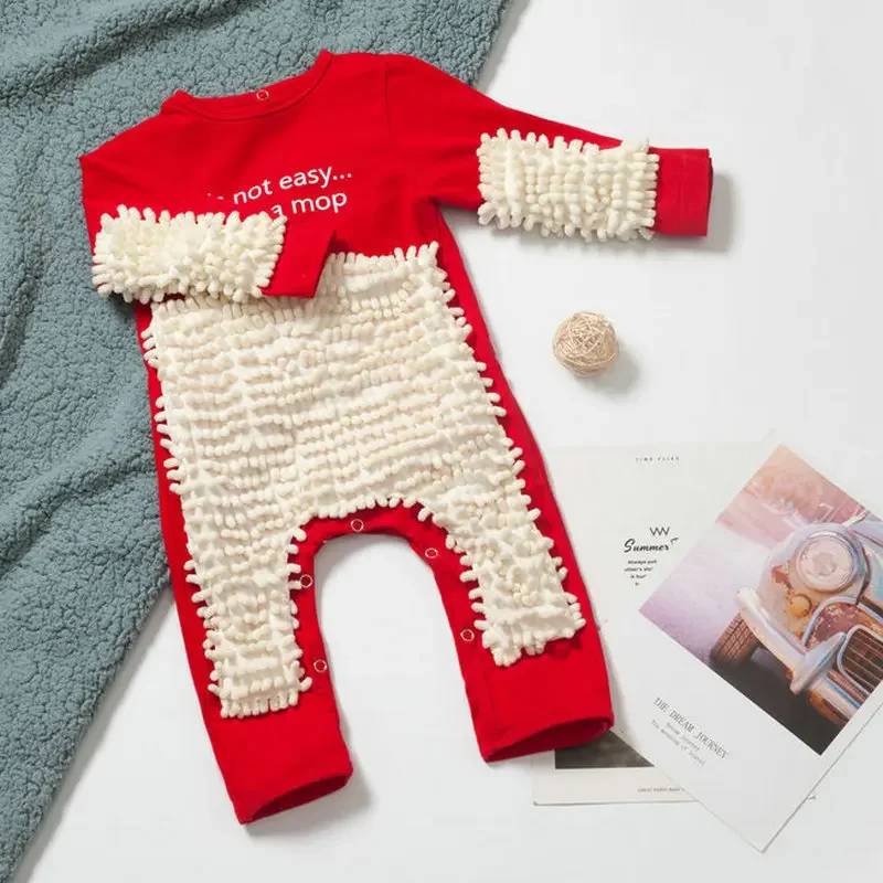 TinyCleaner – Weich & praktisch – Baby-Strampler zum Krabbeln und Spielen Rot / 73 (6–9 Monate) | Pädagogisches Holzspielzeug von Mein Kleines Baby