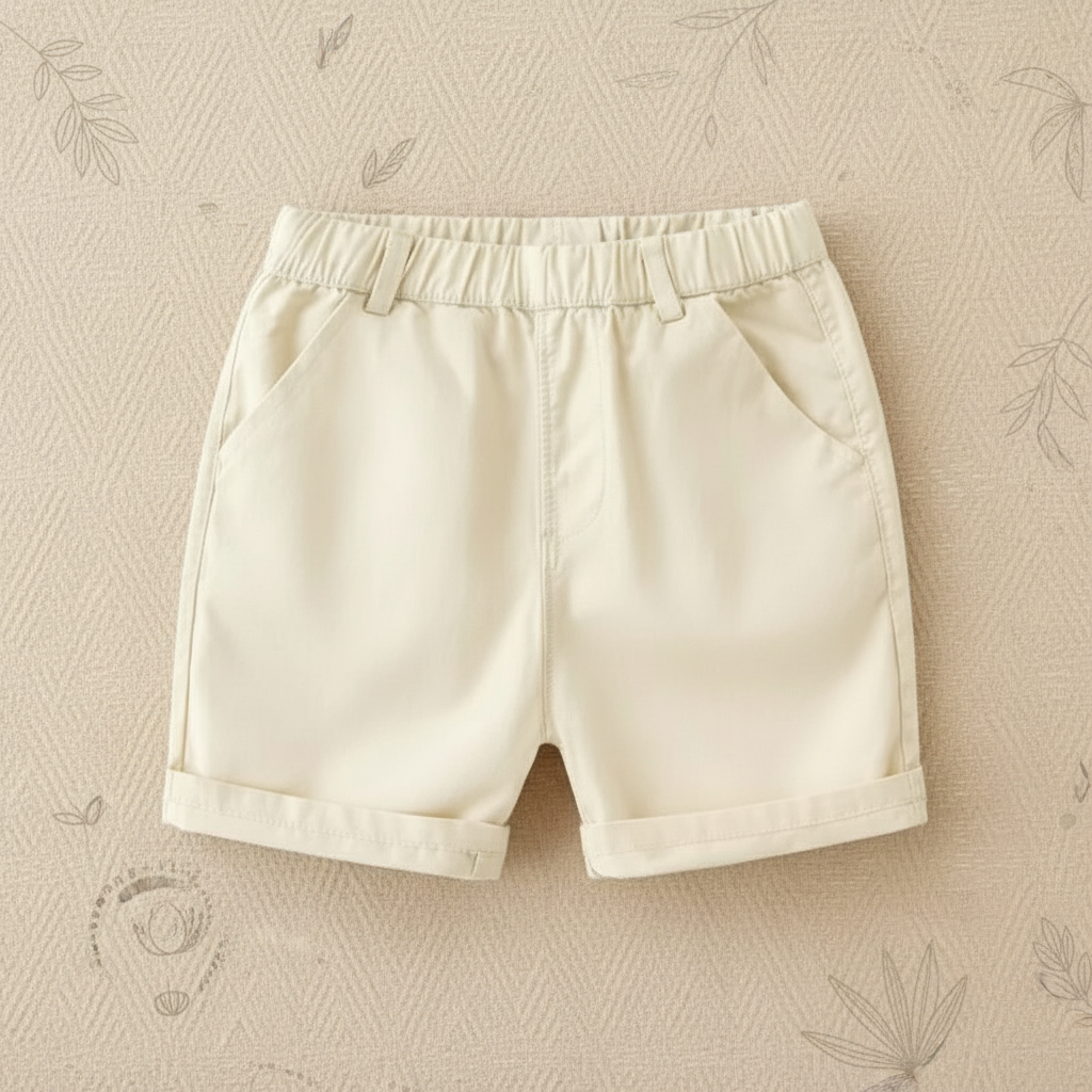 TinyMove– Sportlich&Praktisch– Sommer-Shorts für Kinder Beige / 130 (8-10 Jahre) | Pädagogisches Holzspielzeug von Mein Kleines Baby