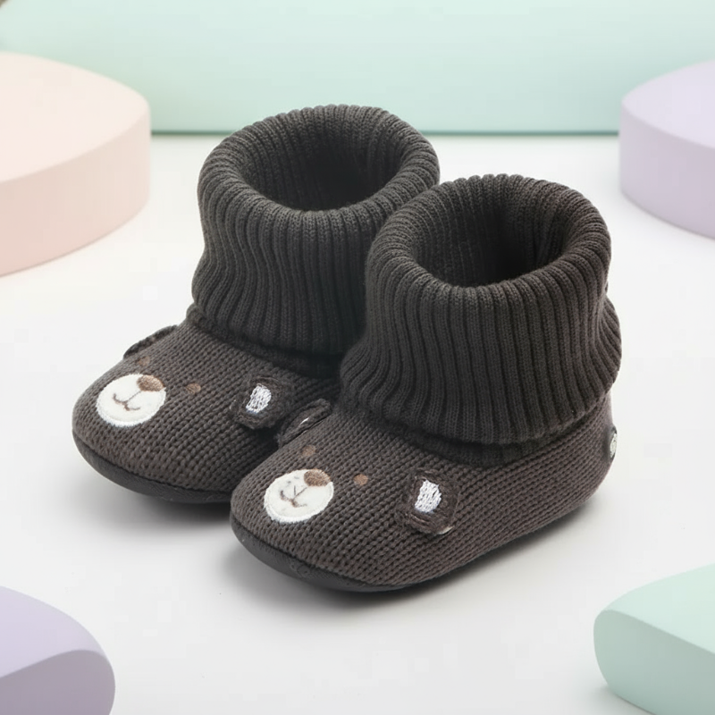 TinyWarm– Weich&schützend – Babyschuhe Dunkelgrau / 14 (12–15 Monate) | Pädagogisches Holzspielzeug von Mein Kleines Baby