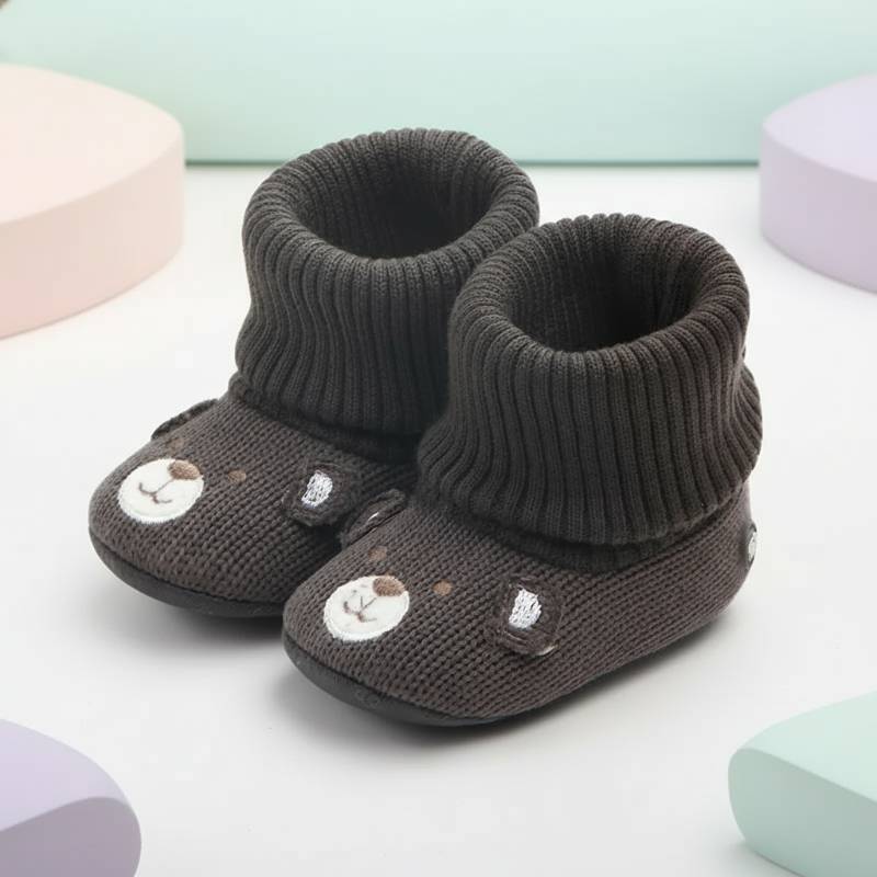 TinyWarm– Weich&schützend – Babyschuhe Dunkelgrau / 14 (12–15 Monate) | Pädagogisches Holzspielzeug von Mein Kleines Baby