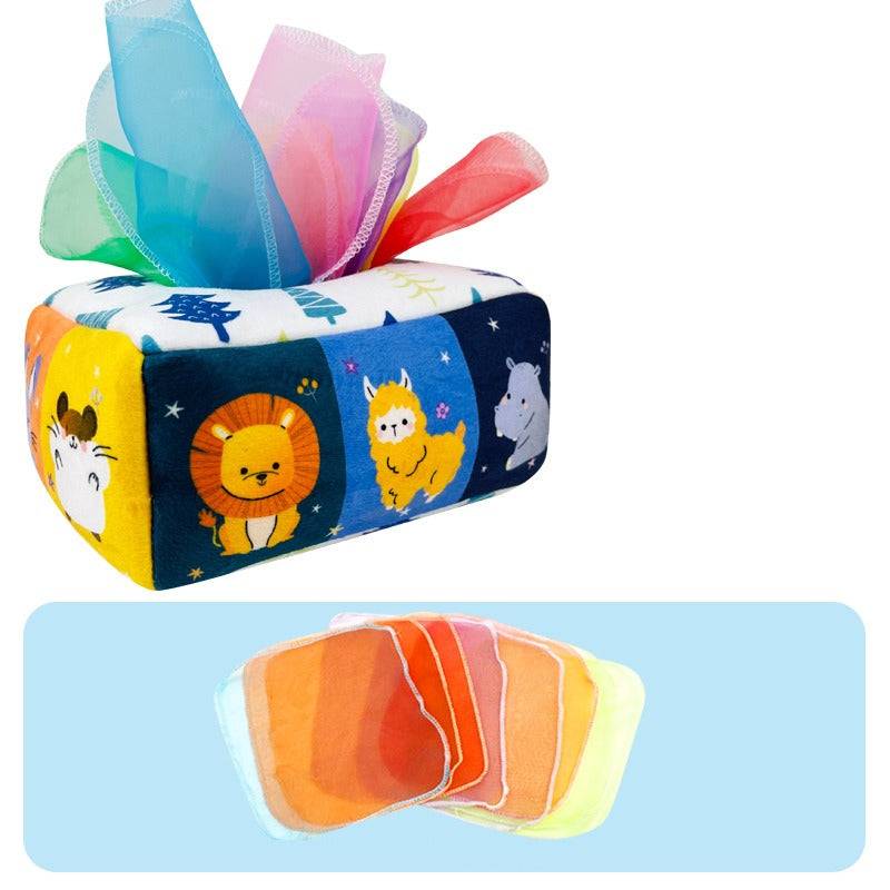 Tissue Box Toy™ - Magische Taschentücher aus der Box - Spielzeug Taschentuchbox Tiere | Pädagogisches Holzspielzeug von Mein Kleines Baby