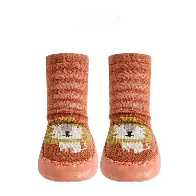 Toddler Non-slip Socks™ -  Steps in Style - Baby Socken Löwe / S (0-6 Monate) | Pädagogisches Holzspielzeug von Mein Kleines Baby