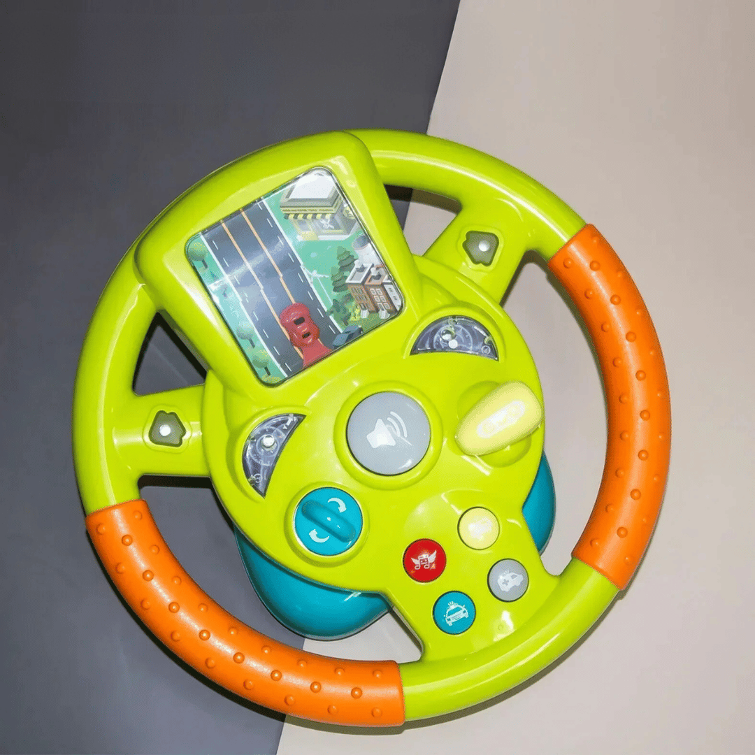 Toy Steering Wheel™ - Mini-rat, Maksimal Sjov - Legetøjsrat Grøn | Pädagogisches Holzspielzeug von Mein Kleines Baby