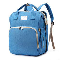 Travel Bag™ – Multifunktionale Wickeltasche – Babyrucksack Light blue | Pädagogisches Holzspielzeug von Mein Kleines Baby