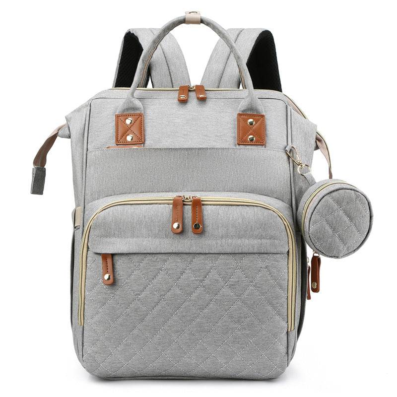 TravelNest– Immer ein Ort der Ruhe – 2-in-1-Wickeltasche mit Babybett Hellgrau | Pädagogisches Holzspielzeug von Mein Kleines Baby