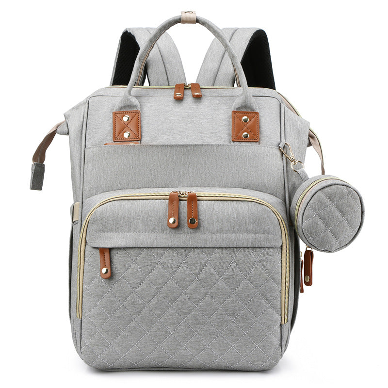 TravelNest– Immer ein Ort der Ruhe – 2-in-1-Wickeltasche mit Babybett Hellgrau | Pädagogisches Holzspielzeug von Mein Kleines Baby