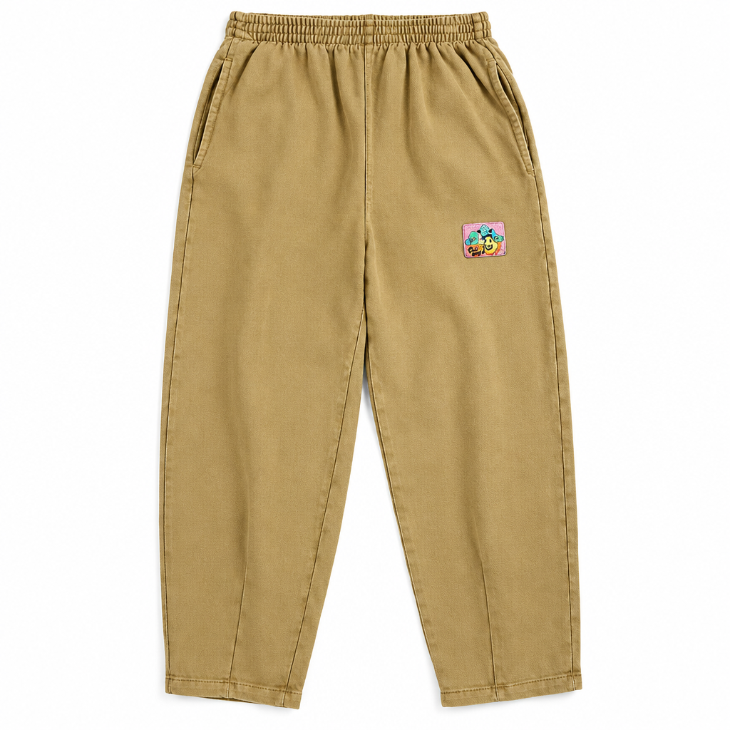 TrendStyle – Trendig & bequem – Kinderhose im Jogging-Denim-Stil Jogginghose Braun / 140 (8–9 Jahre) | Pädagogisches Holzspielzeug von Mein Kleines Baby