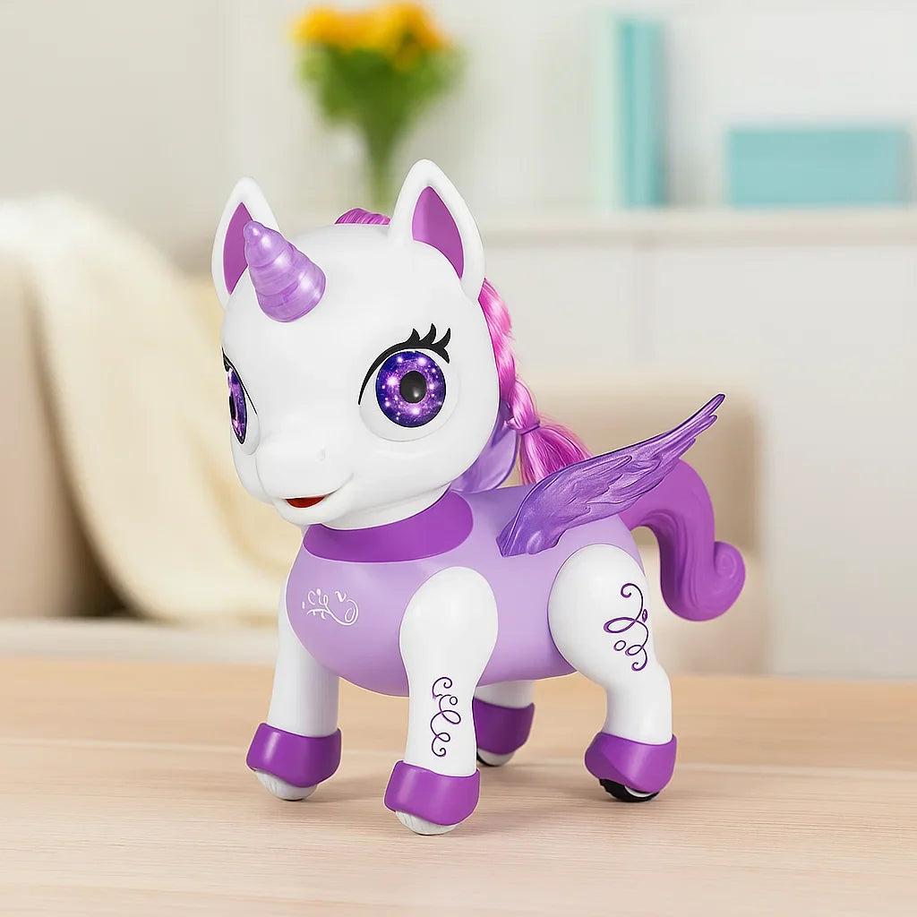 UniBot– Süß&tanzend– RC-Roboter Einhorn Lila Einhorn | Pädagogisches Holzspielzeug von Mein Kleines Baby