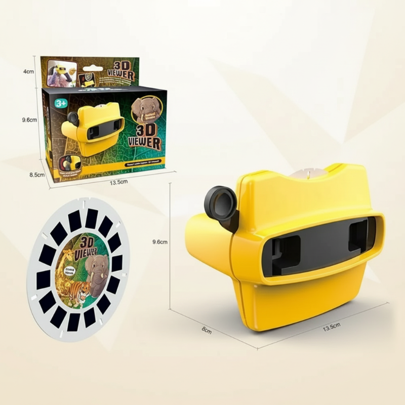 ViewMax – Retro & Lustig – 3D-Brille Gelb | Pädagogisches Holzspielzeug von Mein Kleines Baby