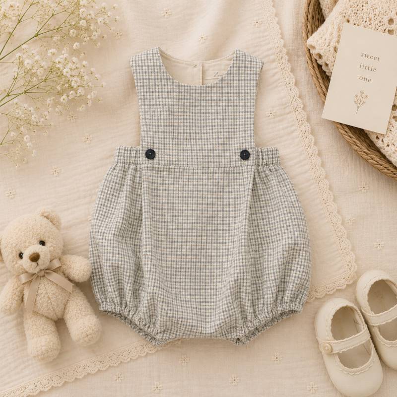 Vintage Rompers – Zeitlos & weich – Baby-Strampler 80 (3–6 Monate) / Weiche Luftkissen | Pädagogisches Holzspielzeug von Mein Kleines Baby