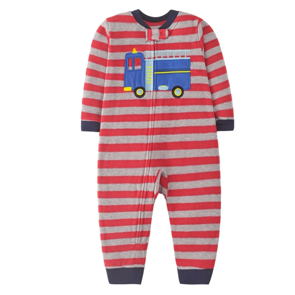 WarmBuddy – Süß & weich – Baby-Strampler aus Fleece mit Cartoon-Aufdruck Rettungswagen / 80 (9–12 Monate) | Pädagogisches Holzspielzeug von Mein Kleines Baby