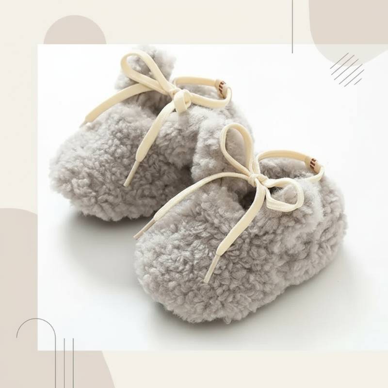 WarmJoy– Gemütlich&bequem– Babyschuhe Grau / 12 (6-12 Monate) | Pädagogisches Holzspielzeug von Mein Kleines Baby