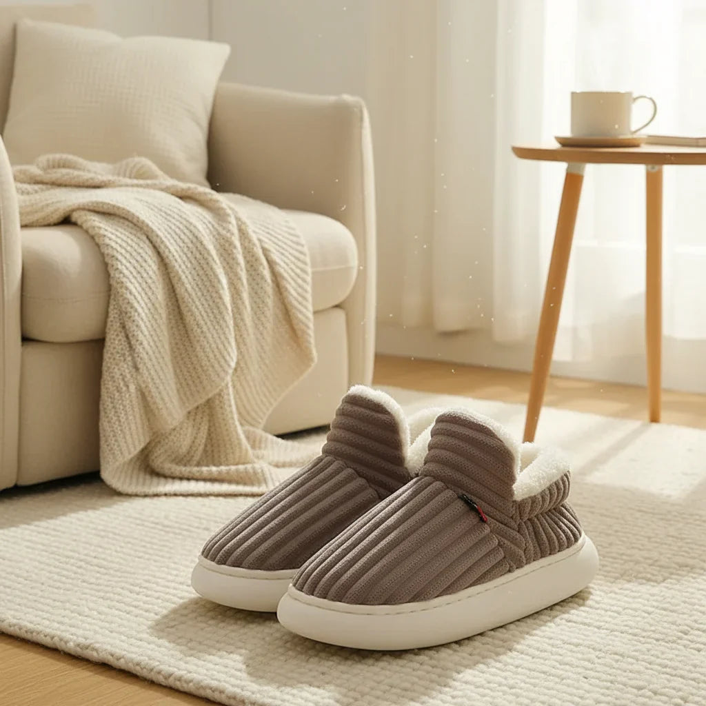 WarmNest – Blød og varm – Skridsikre hjemmesko Brun / 46/47 (Voksne) | Pädagogisches Holzspielzeug von Mein Kleines Baby