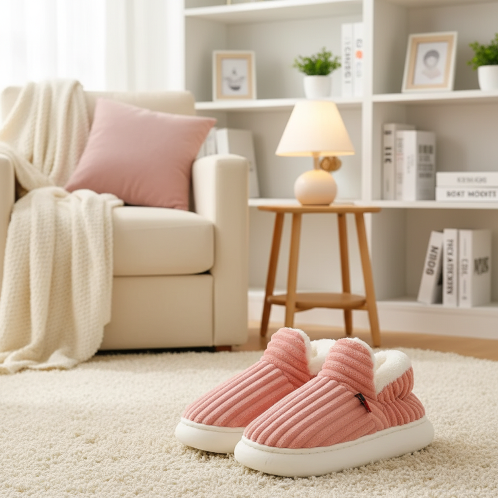 WarmNest – Blød og varm – Skridsikre hjemmesko Pink / 40/41 (Voksne) | Pädagogisches Holzspielzeug von Mein Kleines Baby