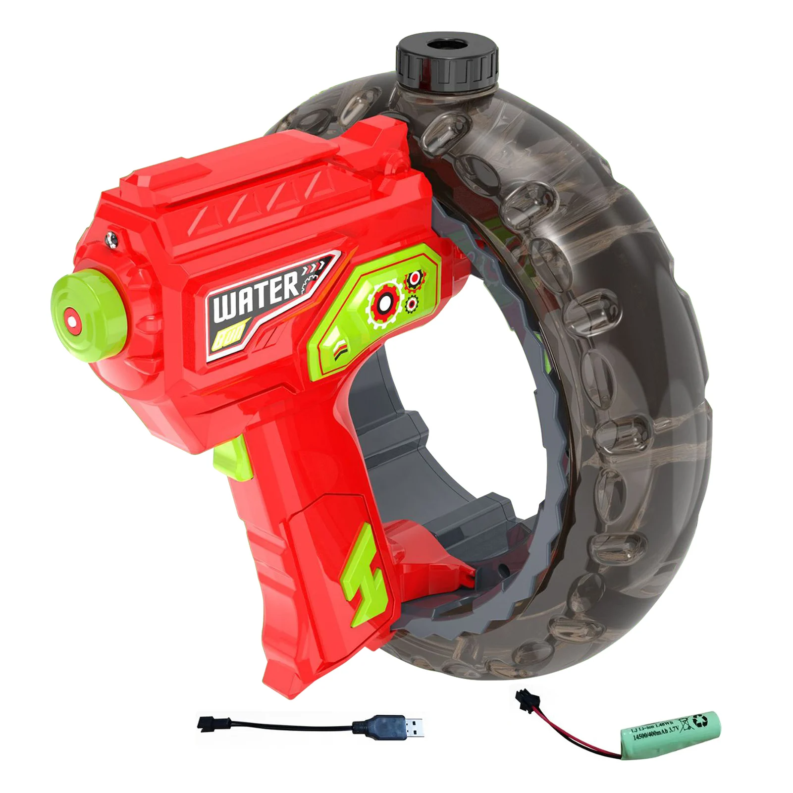 Water Blaster Pro™ – Licht&Spritzspaß - Wasserpistole Rot | Pädagogisches Holzspielzeug von Mein Kleines Baby