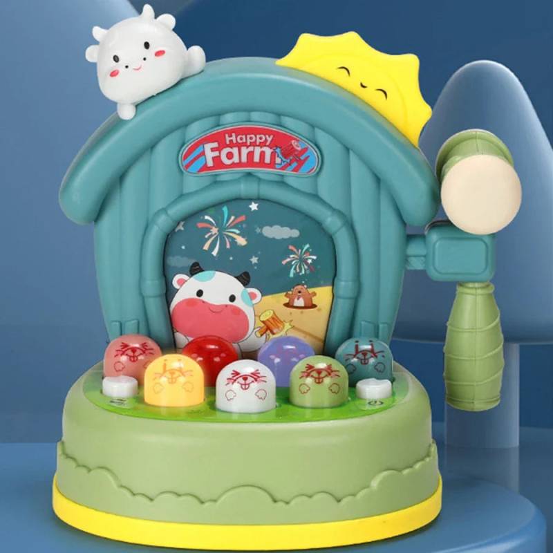 Whack-A-Mole™ - Musikalische Maulwurfjagd - Maulwurfspiel auf dem Bauernhof | Pädagogisches Holzspielzeug von Mein Kleines Baby