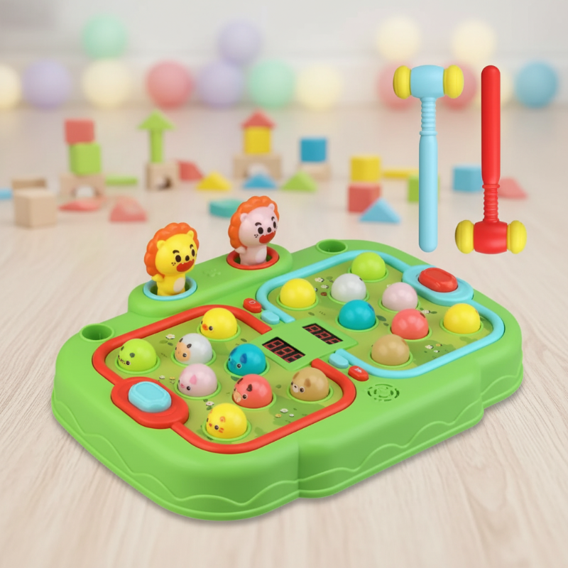 Whack a Pop – Interaktiv & lehrreich – Hammer- und Klopfspielzeug Grün | Pädagogisches Holzspielzeug von Mein Kleines Baby