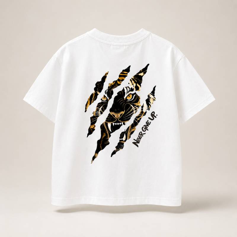 WildRoar – Spaß & Lässigkeit – Kinder-T-Shirt mit Tiger-Print Weiß / 160 (9–10 Jahre) | Pädagogisches Holzspielzeug von Mein Kleines Baby