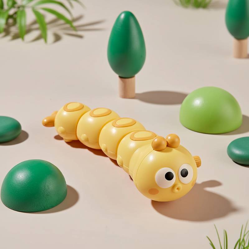 Wind-Up Caterpillar – Legende & bevægelige – Kryb-legetøj Gul | Pädagogisches Holzspielzeug Wind-Up Caterpillar – Legende & bevægelige – Kryb-legetøj Gul | Pädagogisches Holzspielzeug von Mein Kleines Baby