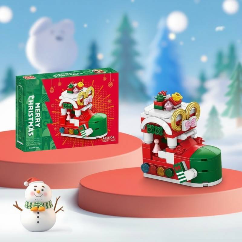 WinterBlocks– Weihnachtlich&Lustig– Weihnachtliches Konstruktionsspielzeug Schuh | Pädagogisches Holzspielzeug von Mein Kleines Baby