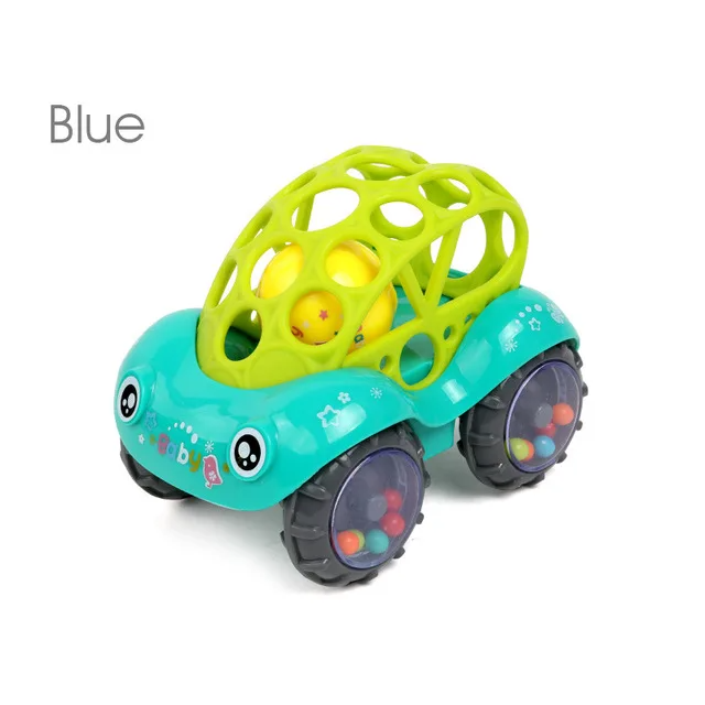 Wobble Wheels™ - Motoren, Rasseln&Rollen - Spielzeugauto Blau | Pädagogisches Holzspielzeug von Mein Kleines Baby