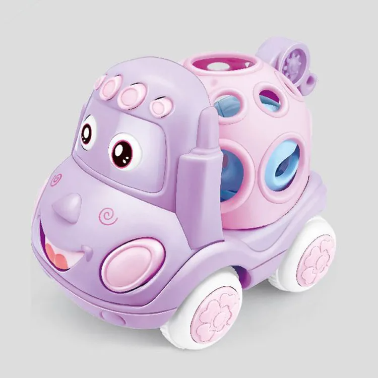 Wobble Wheels™ - Motoren, Rasseln&Rollen - Spielzeugauto Lila | Pädagogisches Holzspielzeug von Mein Kleines Baby