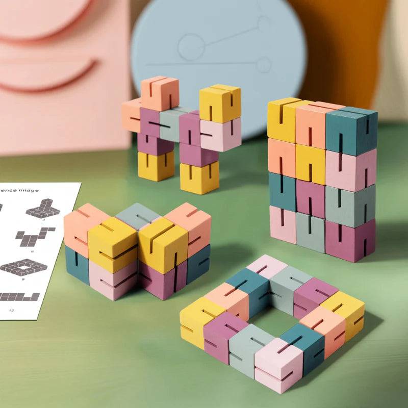 WoodCraft– Herausfordernd&Lehrreich– 3D-Holzbauklötze-Puzzle | Pädagogisches Holzspielzeug von Mein Kleines Baby