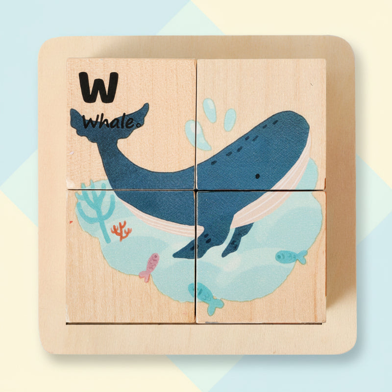WoodMind– Kreativ&lehrreich– 6-in-1 Montessori-Tier-Holzpuzzle Meerestiere | Pädagogisches Holzspielzeug von Mein Kleines Baby