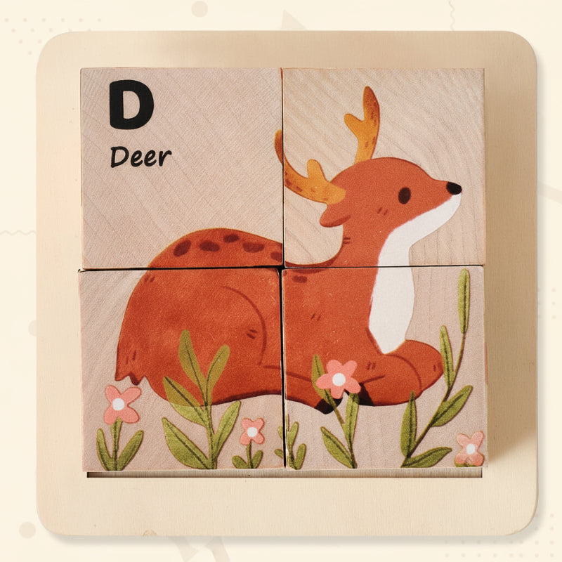 WoodMind– Kreativ&lehrreich– 6-in-1 Montessori-Tier-Holzpuzzle Waldtiere | Pädagogisches Holzspielzeug von Mein Kleines Baby