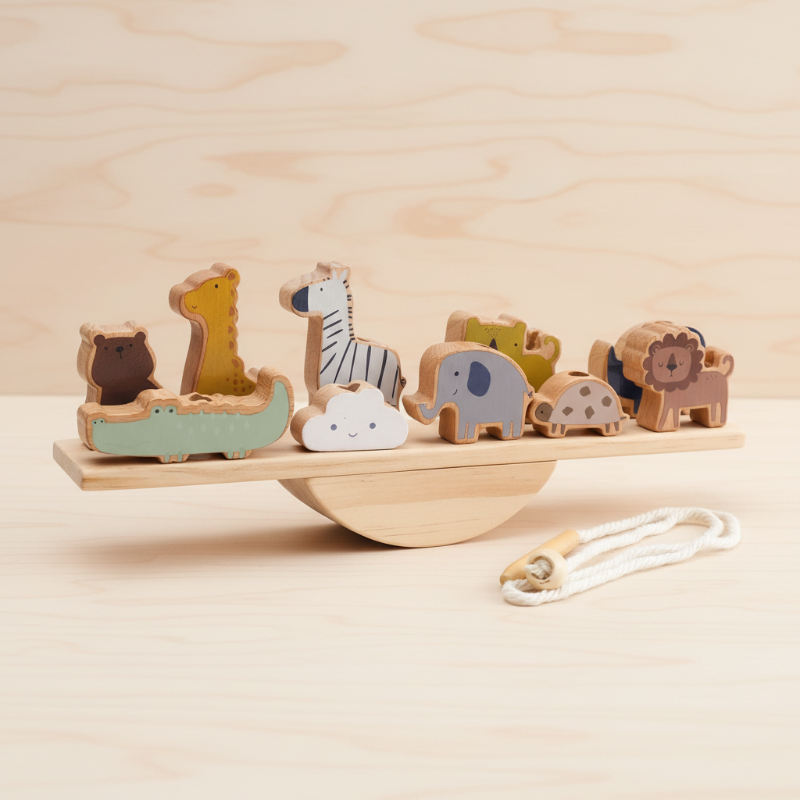 Wooden Forest Blocks – Kreativitet & Udvikling – Sæt med træklodser til at stable Dyr i zoologisk have | Pädagogisches Holzspielzeug von Mein Kleines Baby