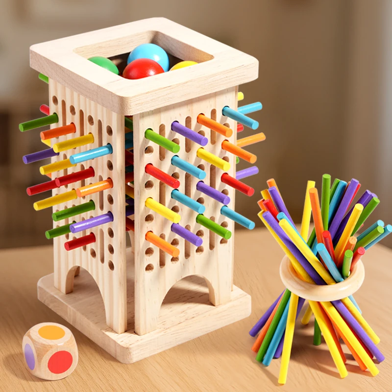 Wooden Stick Battle Game – Denken & Interaktiv – Strategisches Brettspiel Zieh-den-Stab-Turm (teilweise aus Holz) | Pädagogisches Holzspielzeug von Mein Kleines Baby