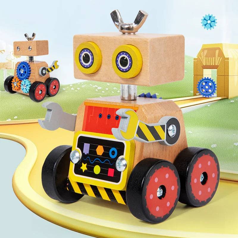 Woods™ - Bauen&Spielen - Bauroboter aus Holz | Pädagogisches Holzspielzeug von Mein Kleines Baby