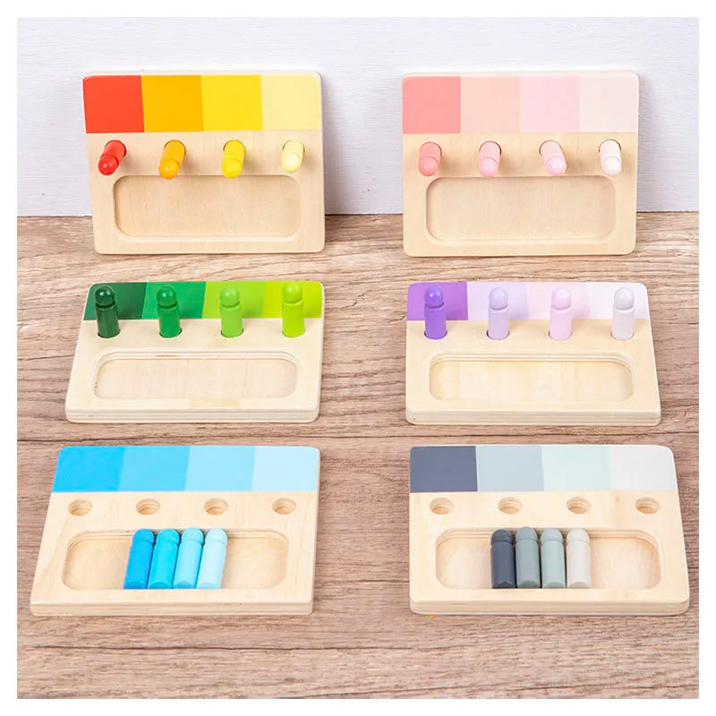 Woods™ - Bunte Montessori Tafel - Lernspaß 6er Set | Pädagogisches Holzspielzeug von Mein Kleines Baby