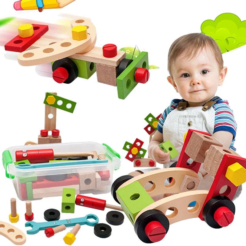 Woods™ - DIY - Werkzeugkasten Spielset 28er Set | Pädagogisches Holzspielzeug von Mein Kleines Baby