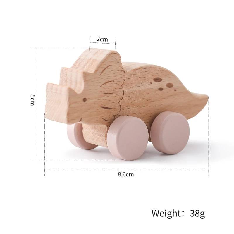 Woods™ - Dino auf Rädern! - Spielzeug-Dino-Auto Stegosaurier | Pädagogisches Holzspielzeug von Mein Kleines Baby