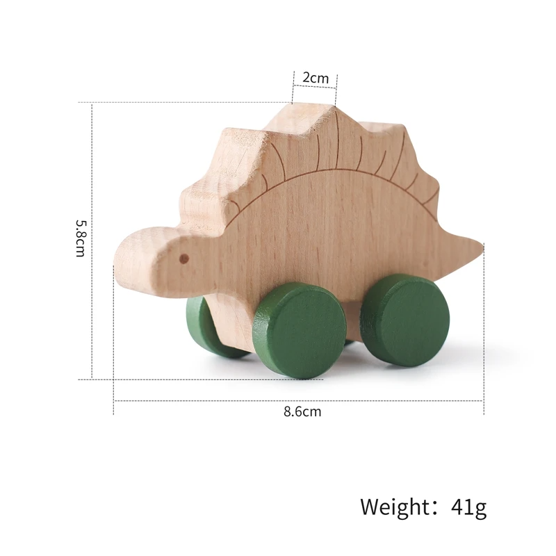 Woods™ - Dino auf Rädern! - Spielzeug-Dino-Auto Tanystropheus | Pädagogisches Holzspielzeug von Mein Kleines Baby