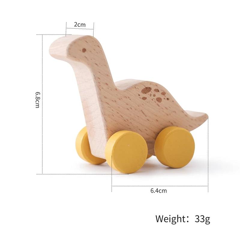 Woods™ - Dino auf Rädern! - Spielzeug-Dino-Auto Triceratopse | Pädagogisches Holzspielzeug von Mein Kleines Baby