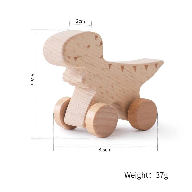 Woods™ - Dino auf Rädern! - Spielzeug-Dino-Auto Tyrannosaurus Rex | Pädagogisches Holzspielzeug von Mein Kleines Baby