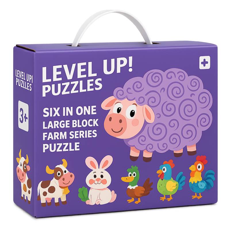Woods™ - Feinmotorik und Kreativität - 6-in-1-Puzzle Bauernhof | Pädagogisches Holzspielzeug von Mein Kleines Baby